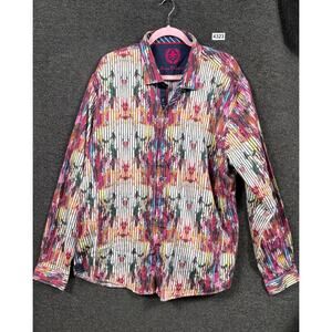 Au Noir Arienzo Button Down Semi-Fitted Shirt Mens Size 9 US 5XL Multicolor